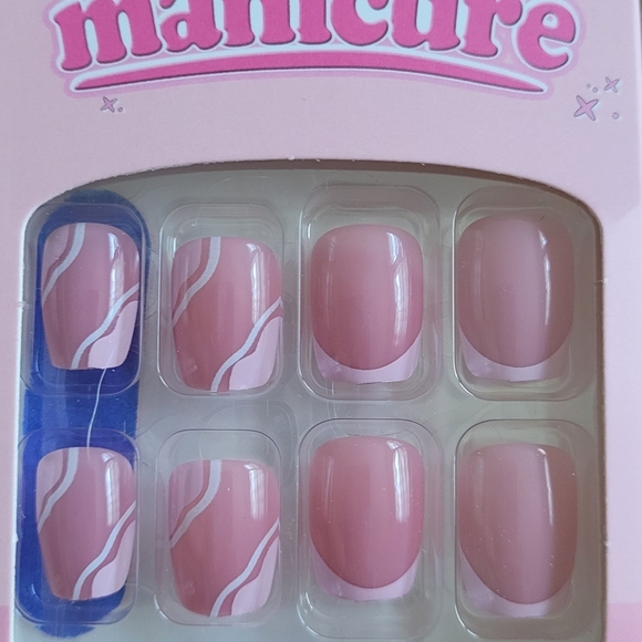 Two Pack Pink White Purple Press On Nails - Picture 3 of 3